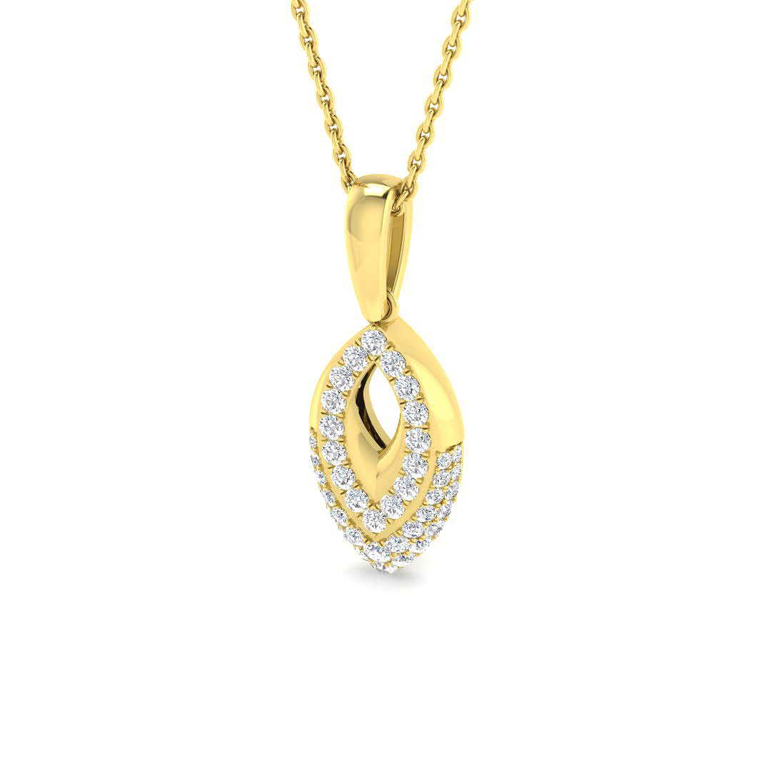 0.33ct Natural Diamond Fancy Pendant in 9K Yellow Gold