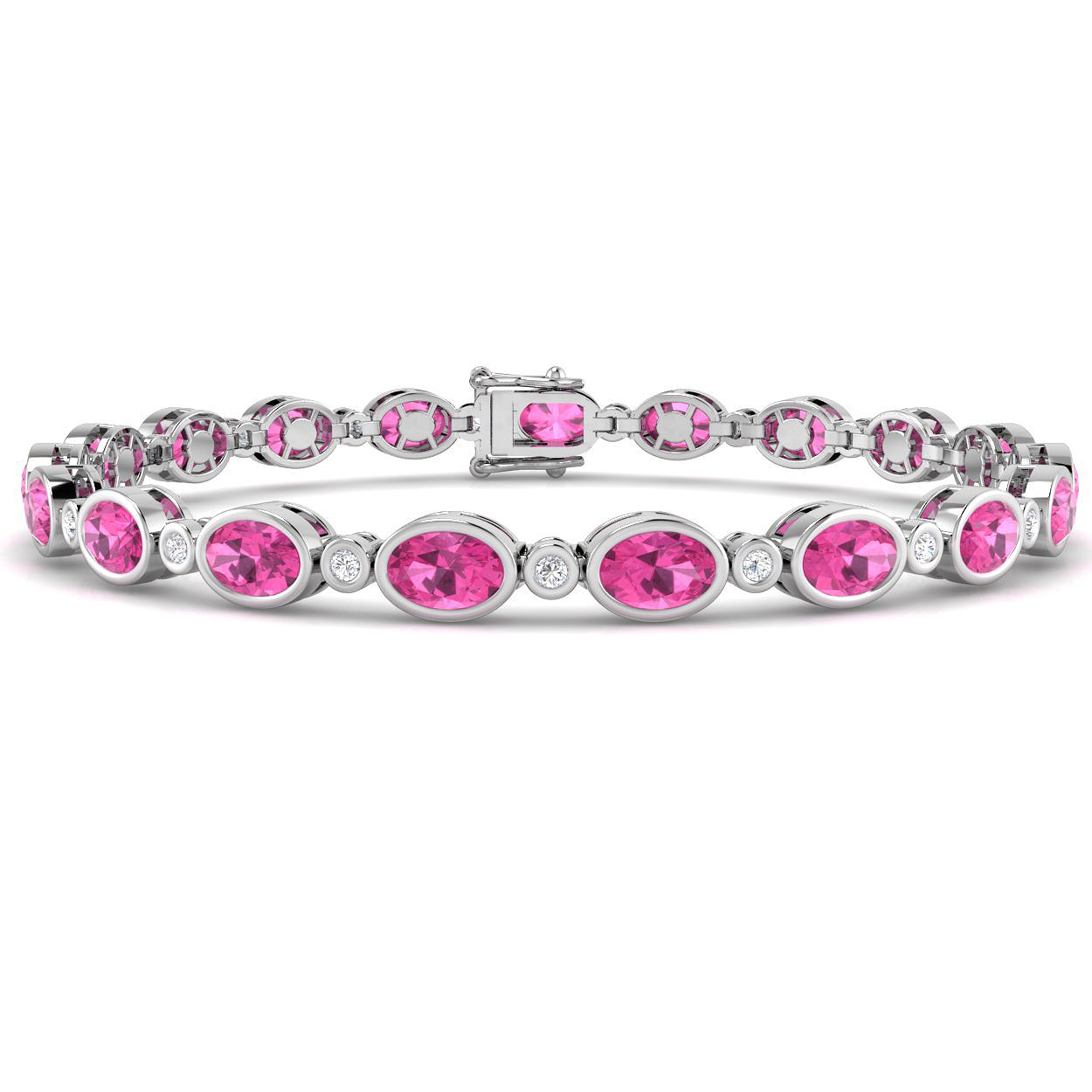 Pink Sapphire Bracelet in 18K White Gold