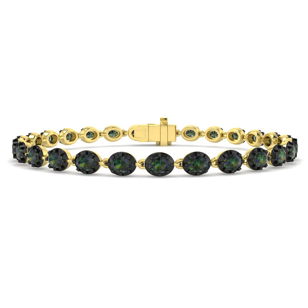 Teal Sapphire Bracelet in 9K Yellow Gold
