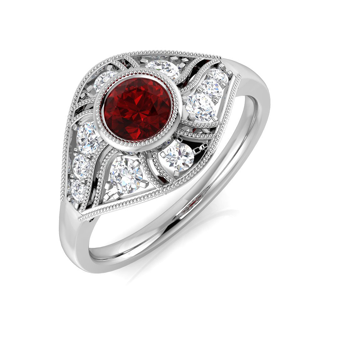 Ruby Ring in 18K White Gold