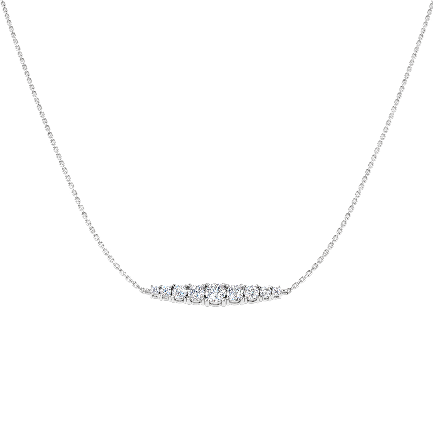 1.14ct Lab-Grown Diamond Spectacle Necklace in 9K White Gold