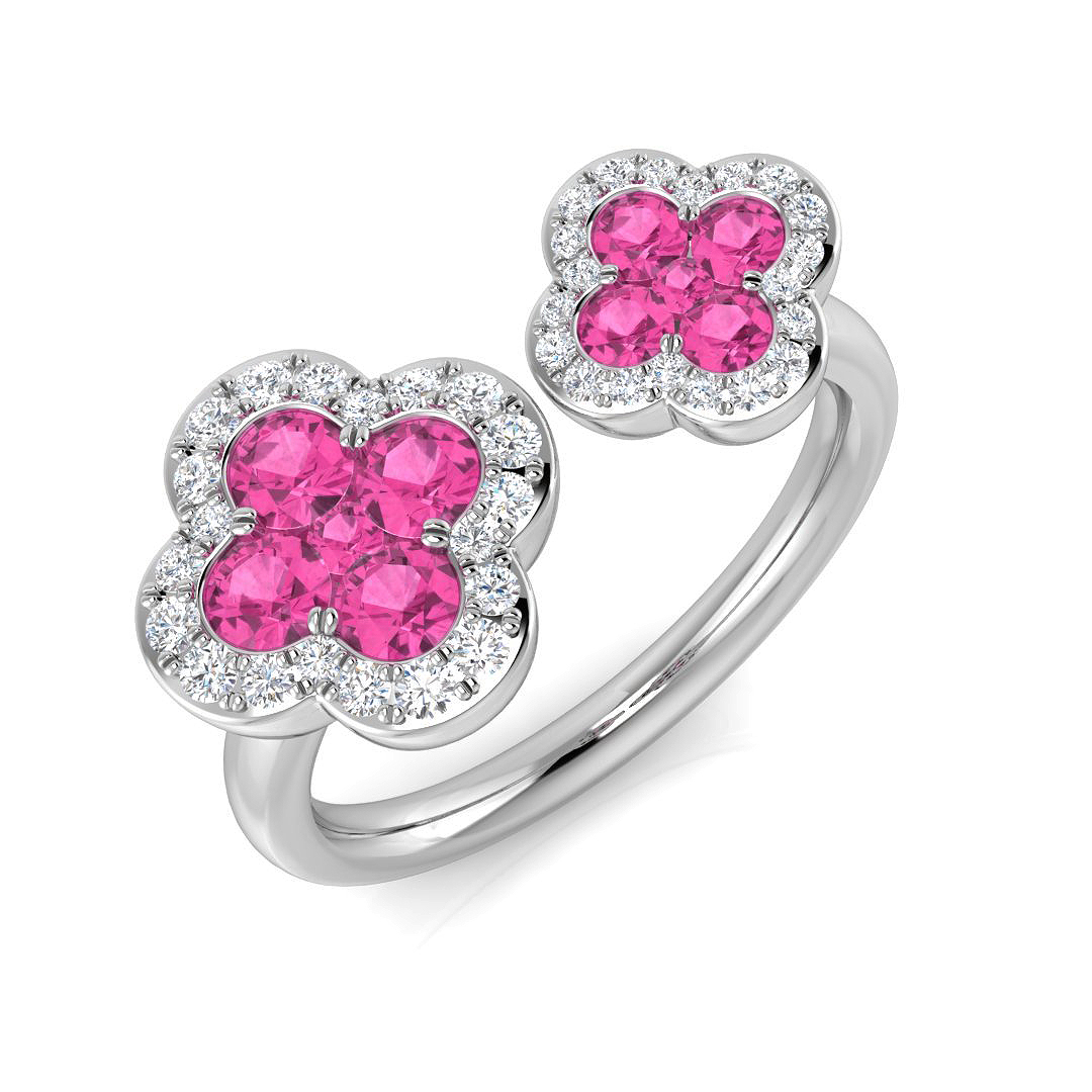Pink Sapphire Ring in Platinum Platinum