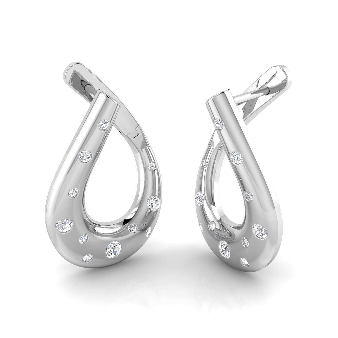 0.34ct Natural Diamond Fancy Earrings in 18K White Gold