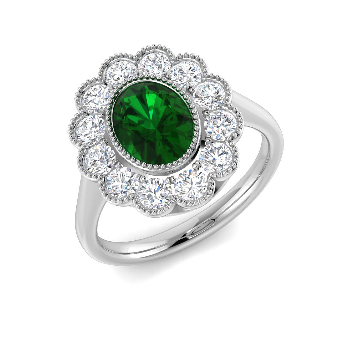 2.18ct Lab-Grown Diamond Vintage Ring in 9K White Gold