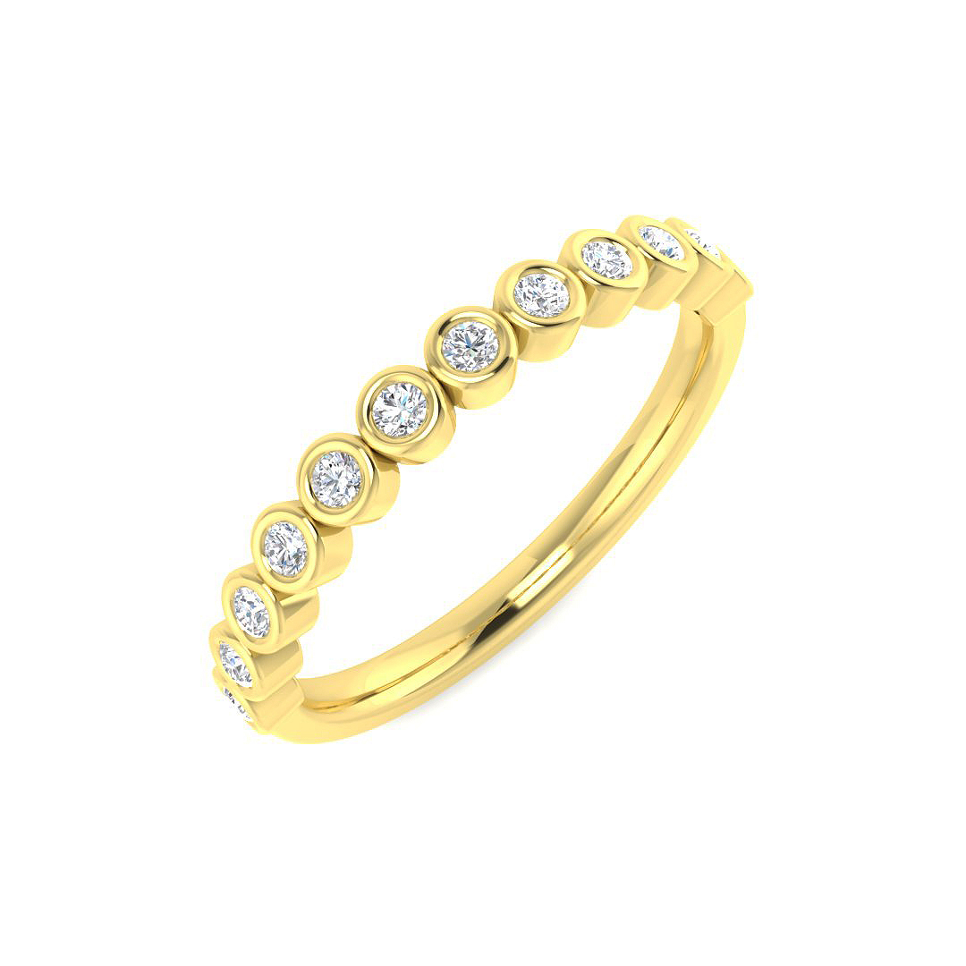 0.23ct Lab-Grown Diamond Half Eternity Ring in 9K Yellow Gold