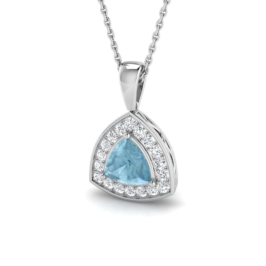 Aquamarine Pendant in 18K White Gold