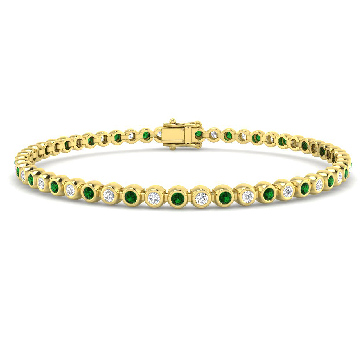Emerald Bracelet in 9K Yellow Gold