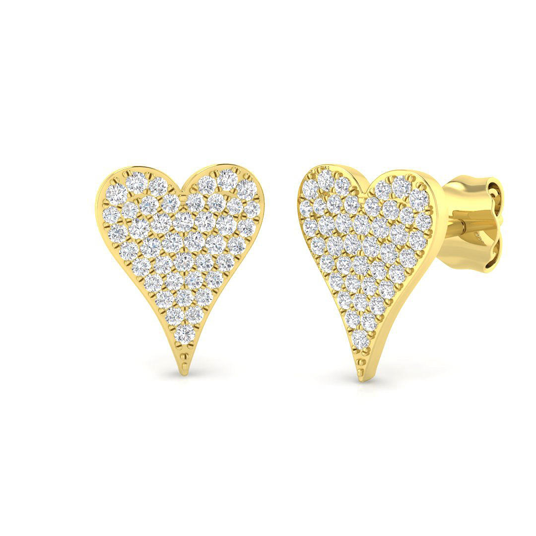 0.26ct Natural Diamond Cluster Earrings in 9K Yellow Gold