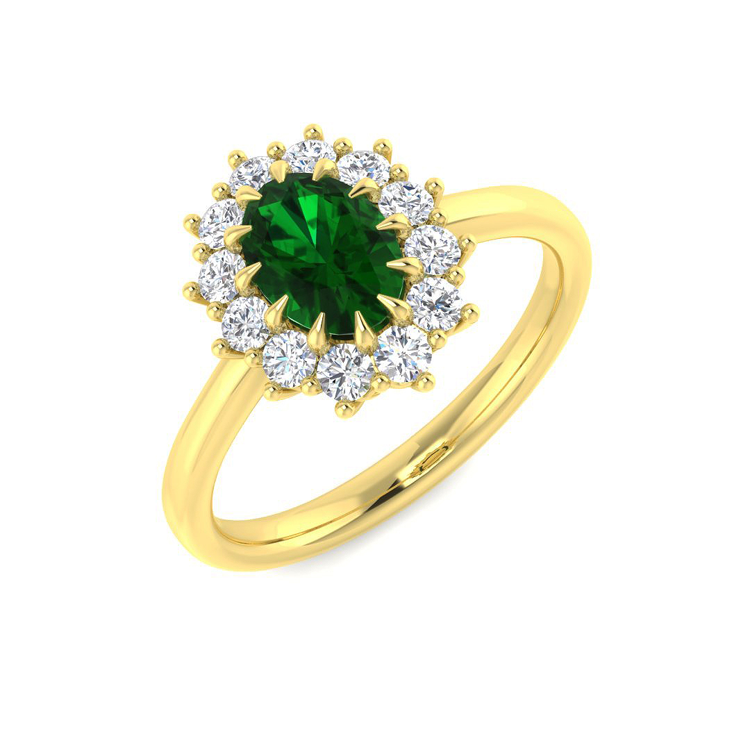 Emerald Ring in 18K Two Tone