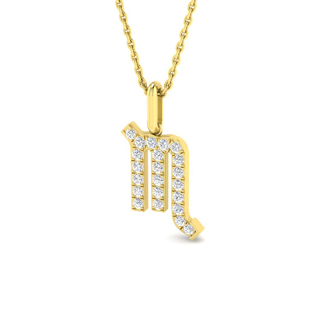 0.24ct Lab-Grown Diamond Star Signs Pendant in 9K Yellow Gold