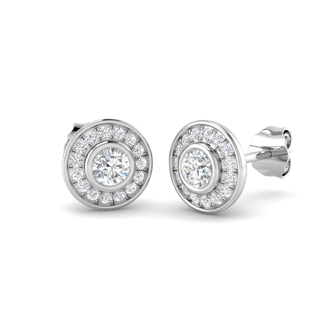 0.52ct Lab-Grown Diamond Halo Earrings in 9K White Gold