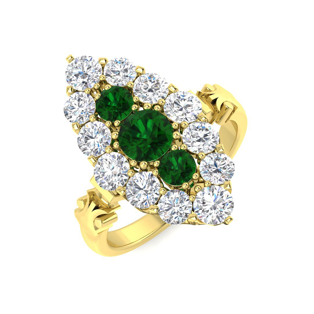 Emerald Ring in 9K Yellow Gold