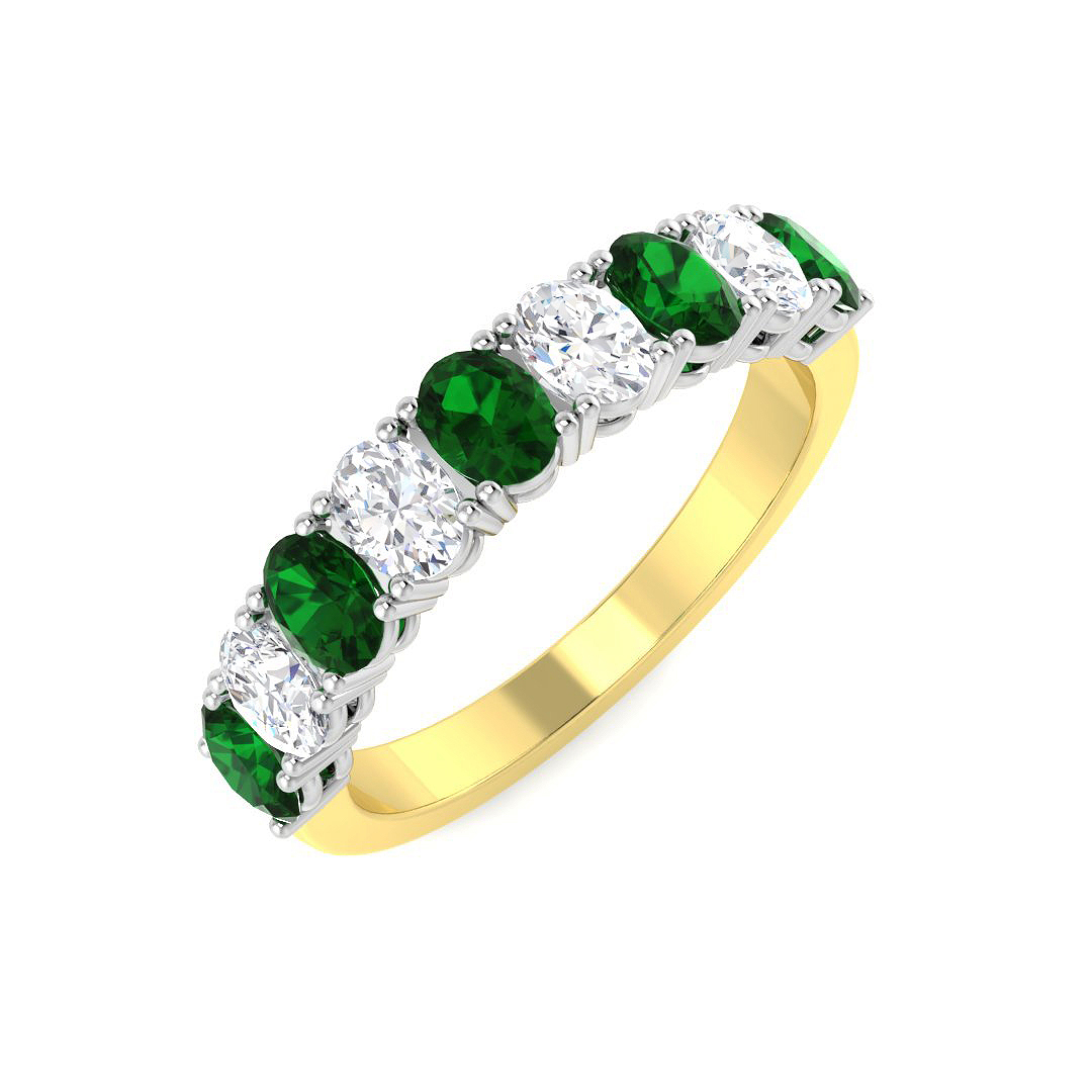 Emerald Ring in 9K Two Tone