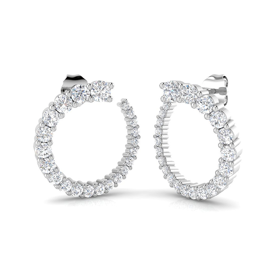 1.49ct Lab-Grown Diamond Hoops Earrings in 9K White Gold