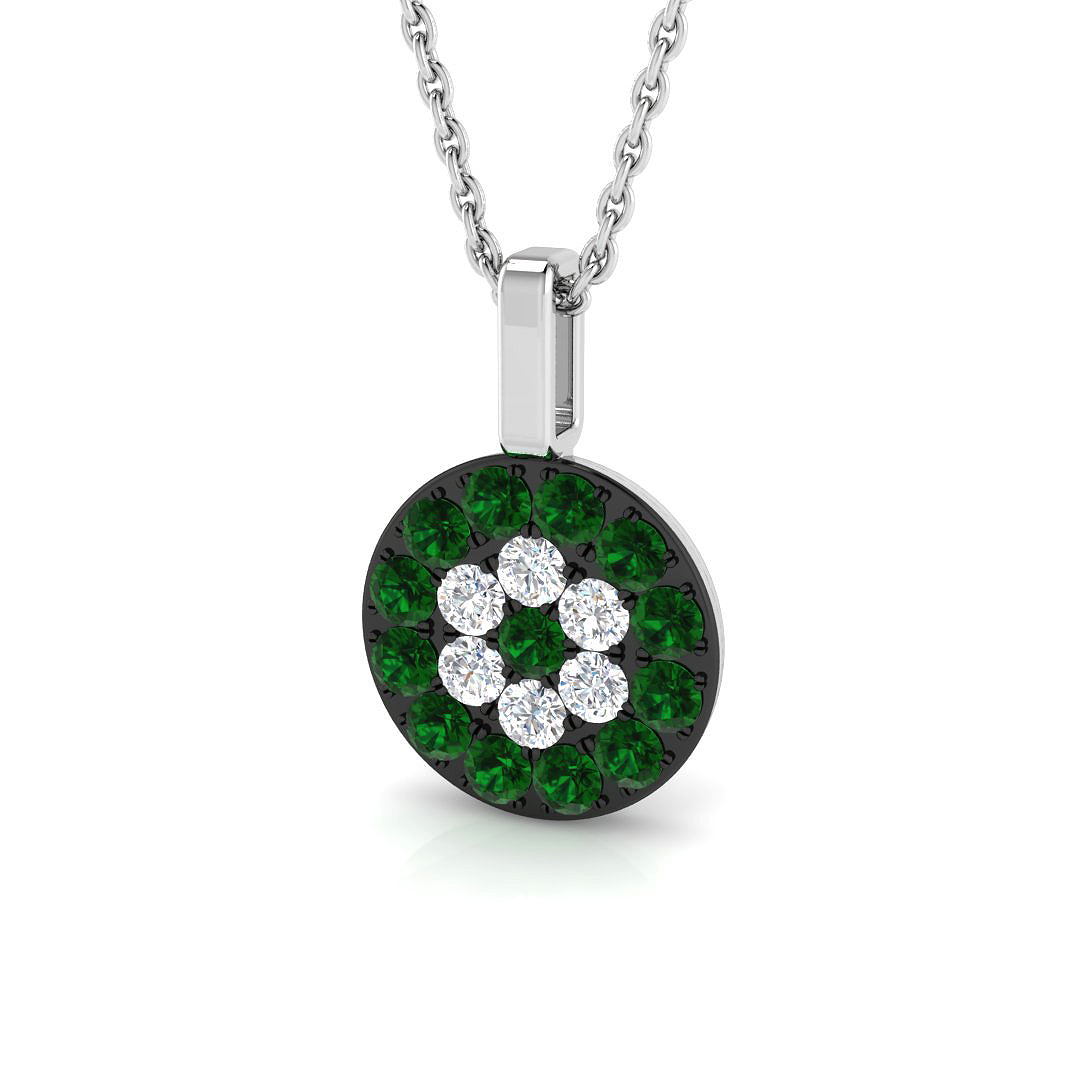 Emerald Pendant in 9K White Gold