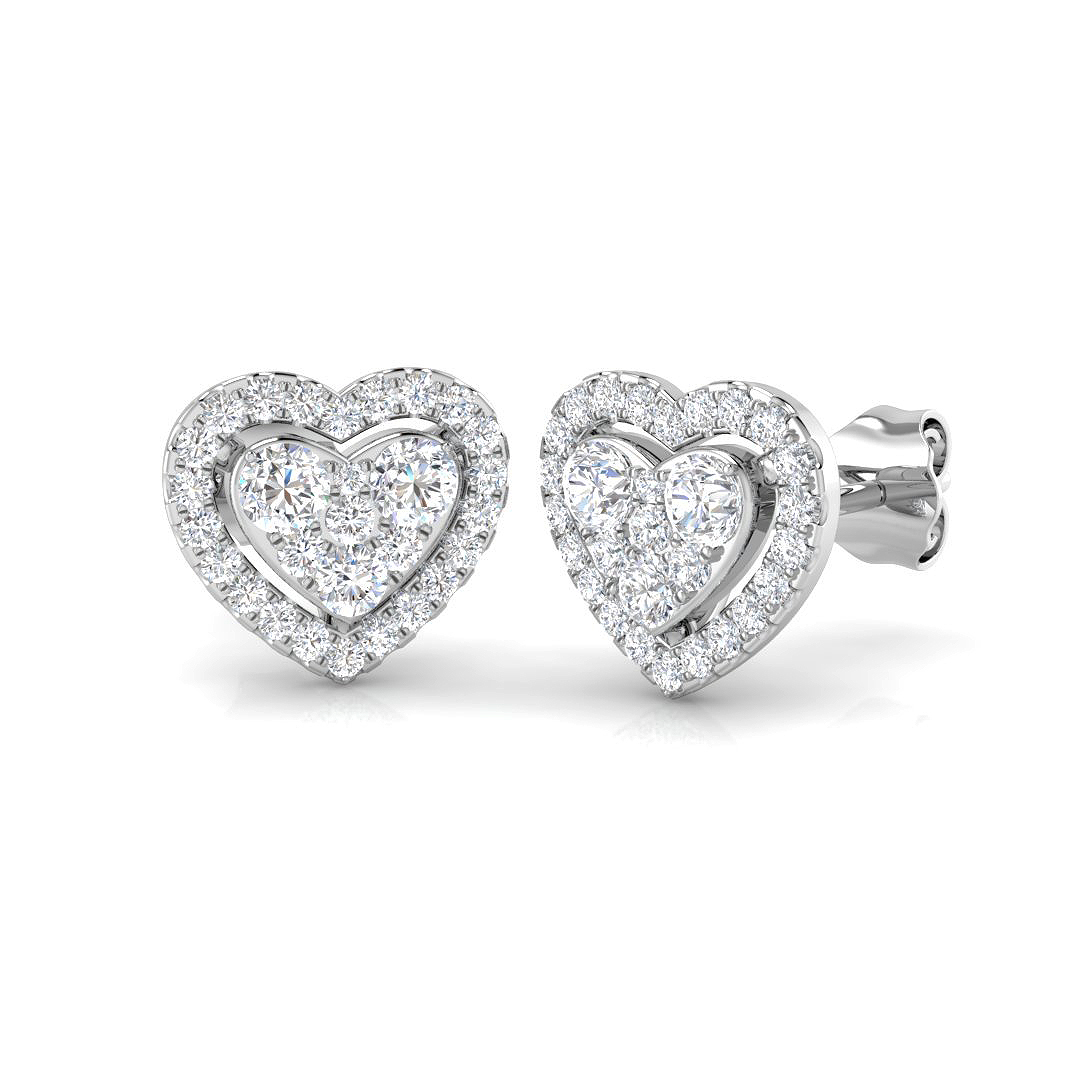 0.63ct Lab-Grown Diamond Cluster Earrings in 9K White Gold