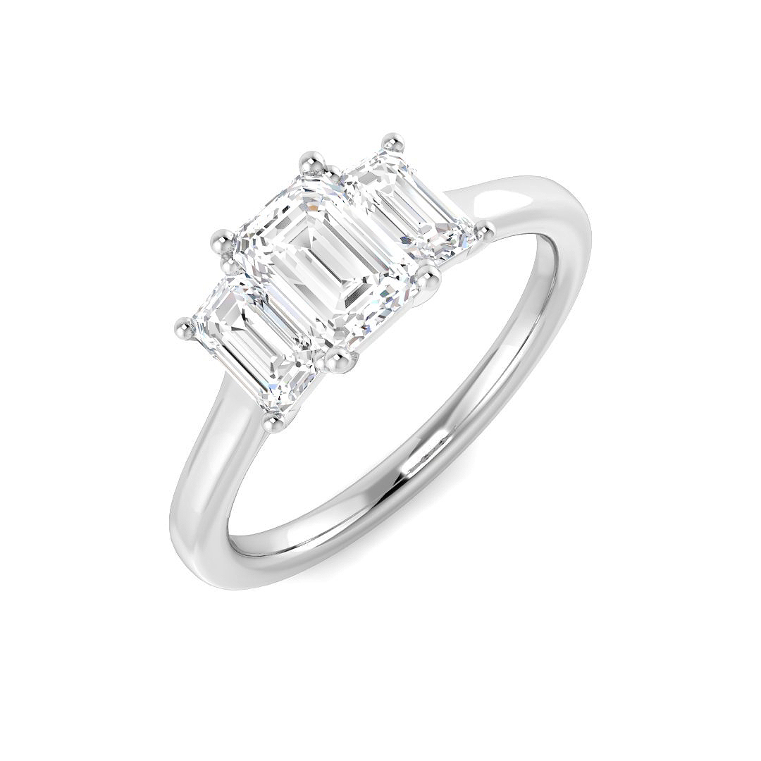 1.45ct Lab-Grown Diamond 3 Stone Ring in 9K White Gold