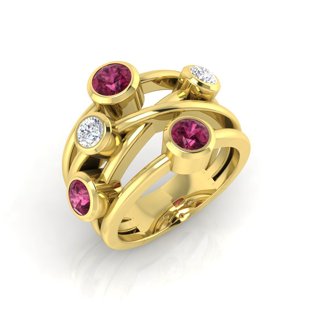 Pink Tourmaline Ring in 9K Yellow Gold