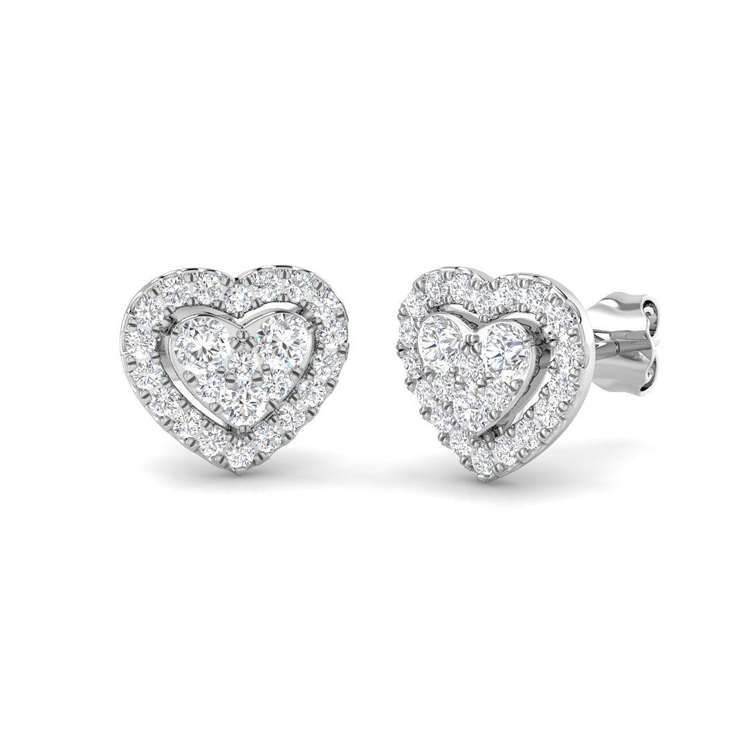0.78ct Lab-Grown Diamond Cluster Earrings in 9K White Gold