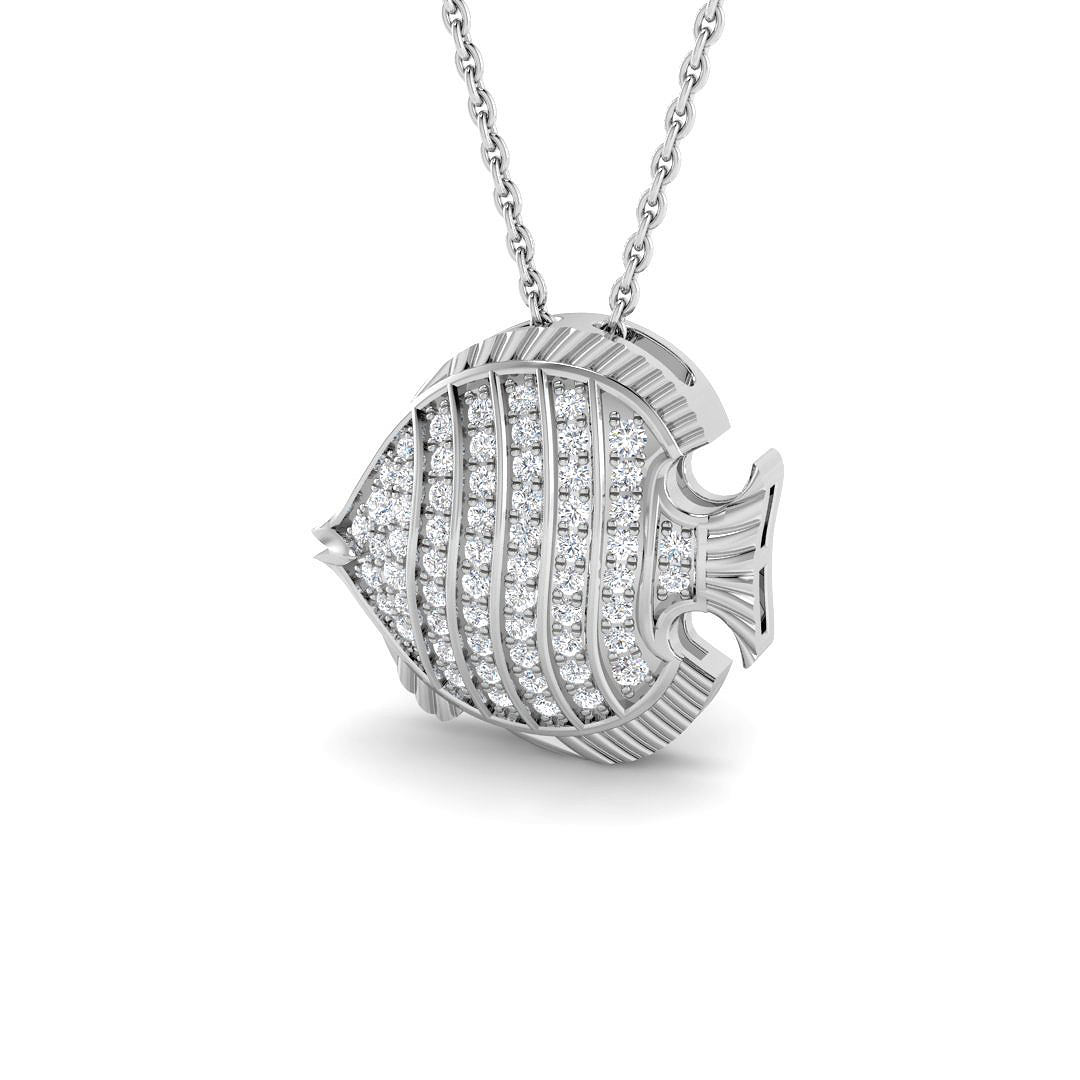 0.25ct Natural Diamond Shape Pendant in 9K White Gold