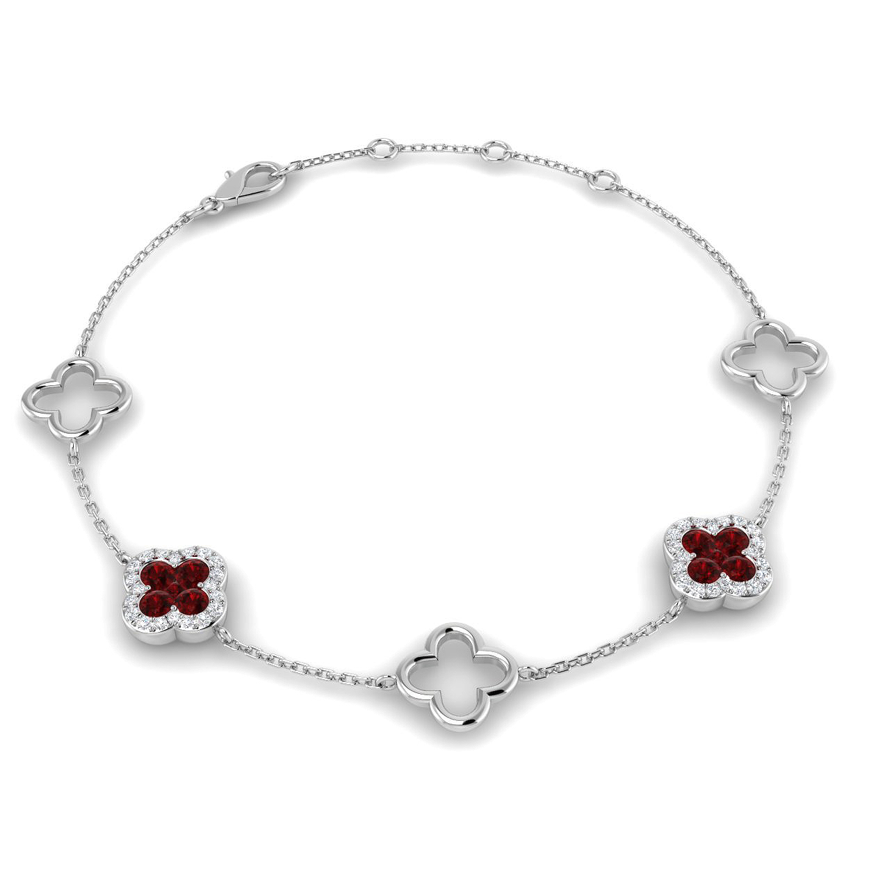 Clover Bracelet in 9K White Gold
