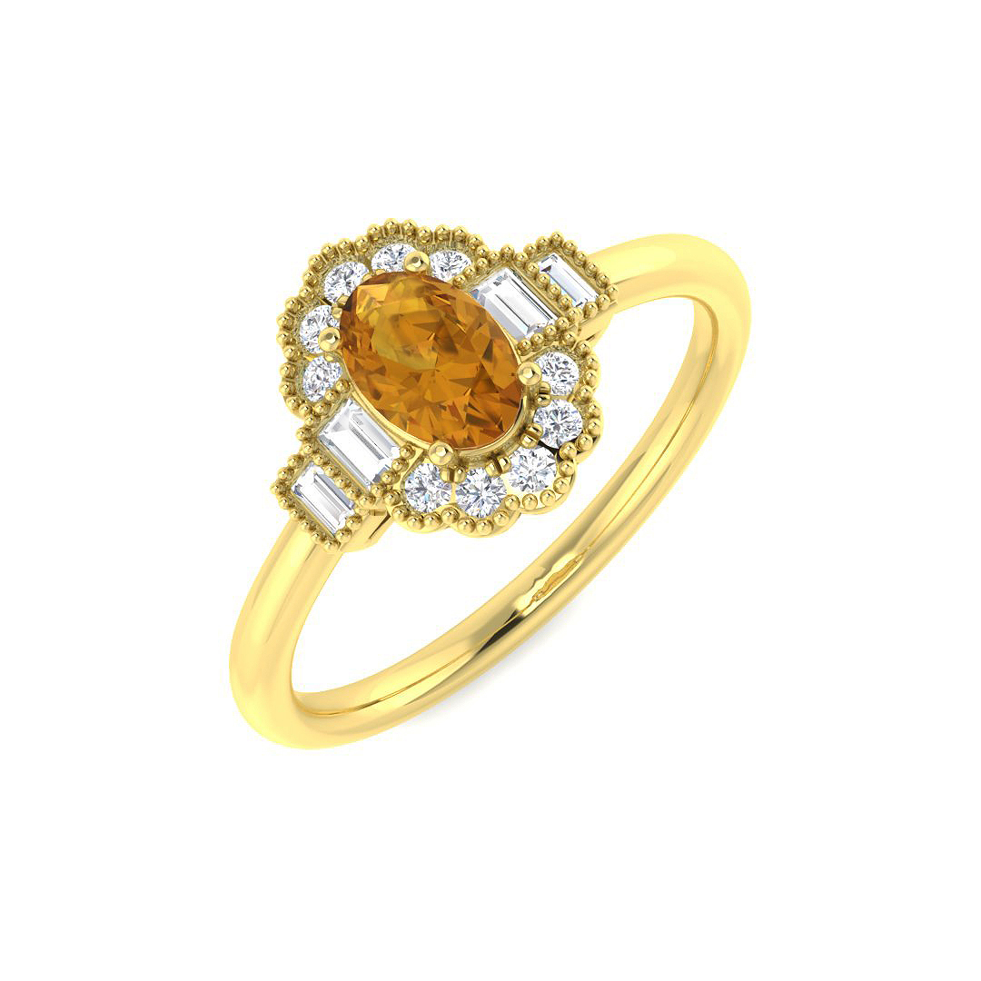 Multi Sapphire Ring in 9K Yellow Gold