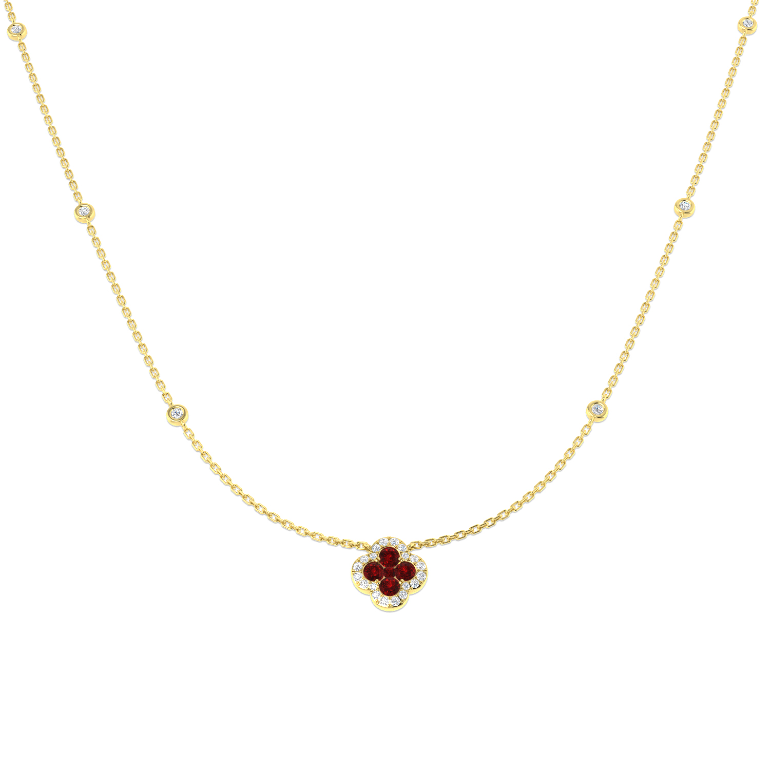 Ruby Necklace in 18K Yellow Gold