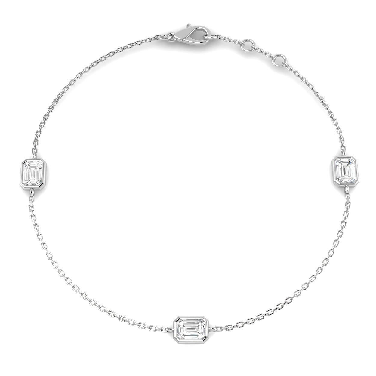 0.87ct Lab-Grown Diamond Spectacle & Solitaire Bracelet in 9K White Gold