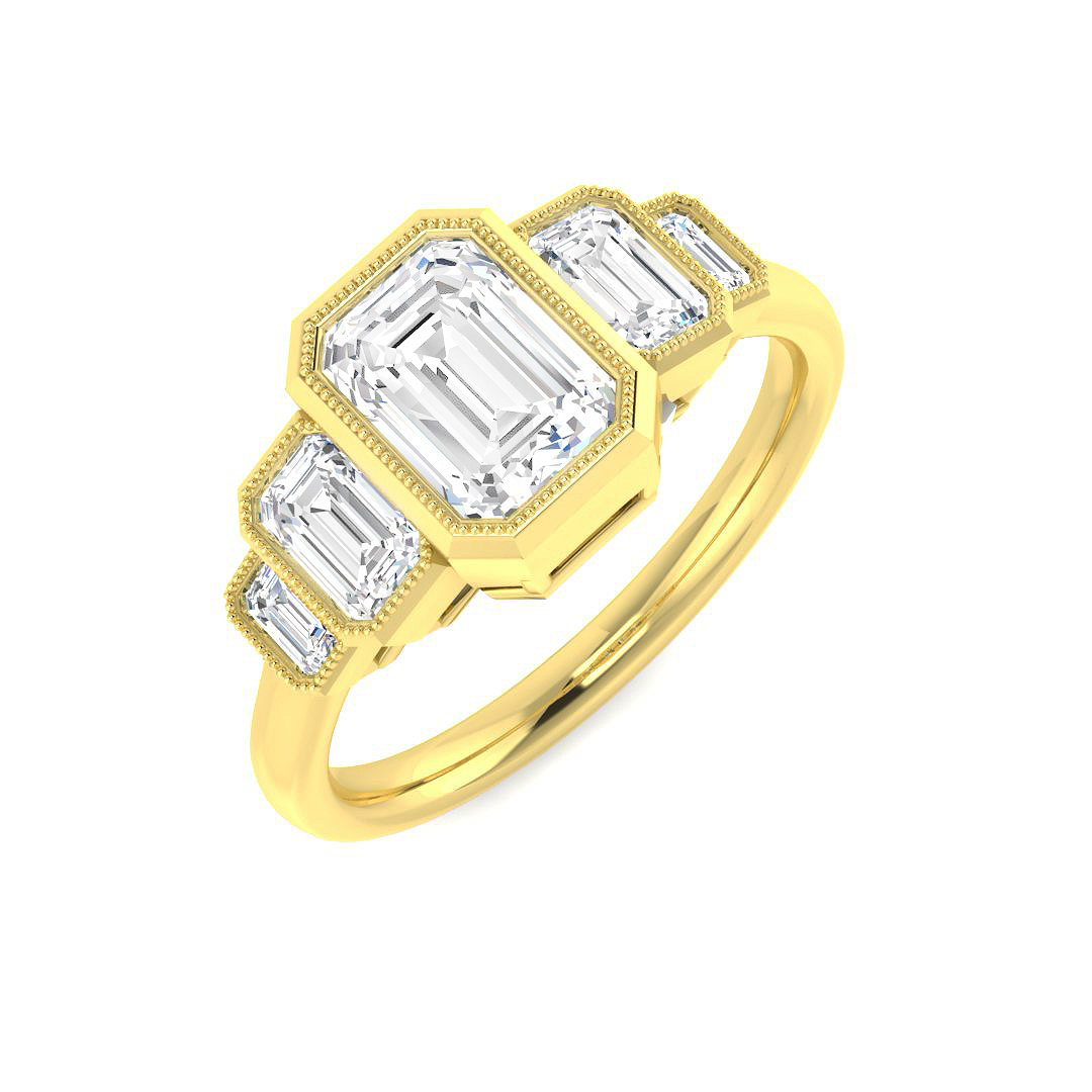 1.70ct Lab-Grown Diamond 5 Stone Ring in 9K Yellow Gold