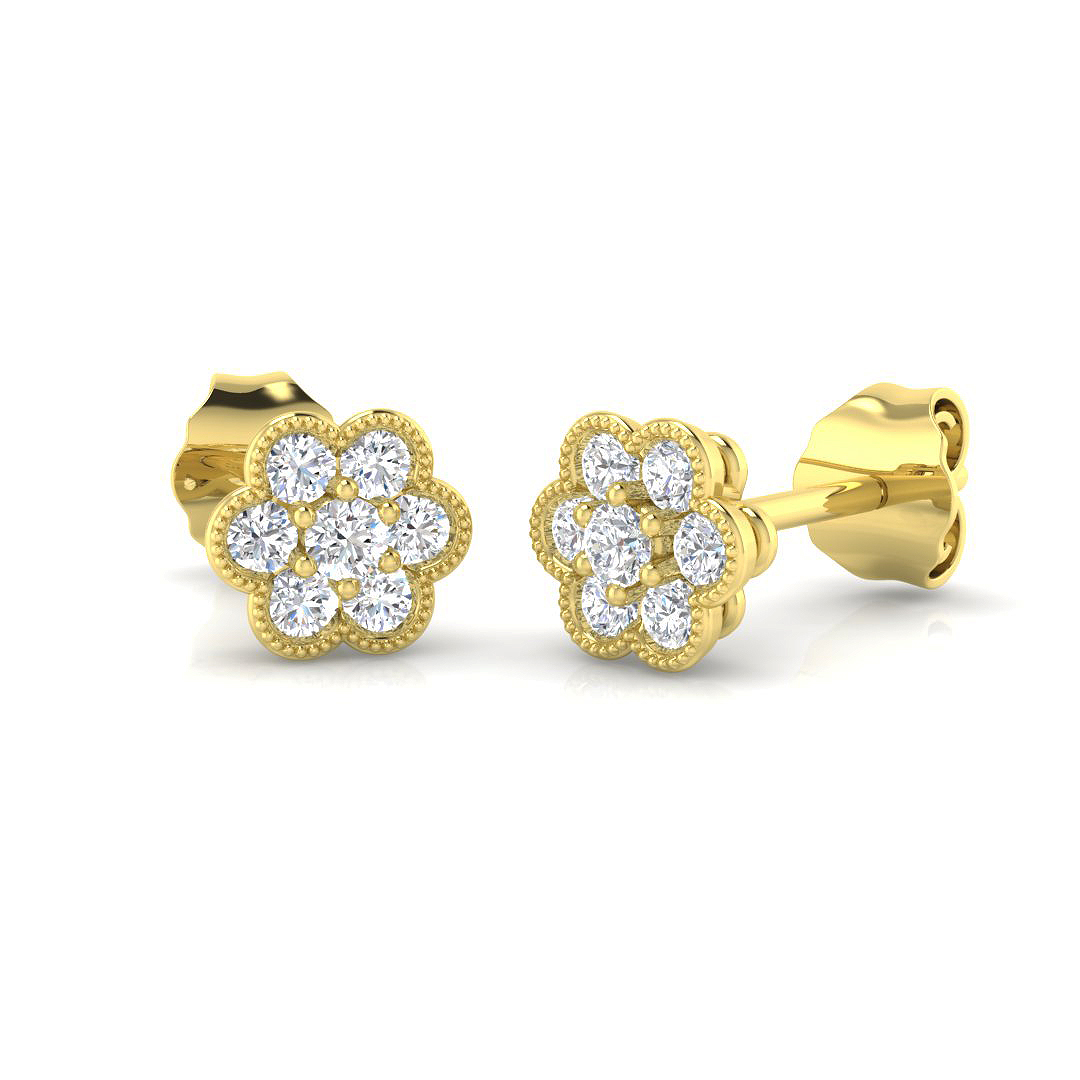 0.29ct Natural Diamond Earrings Earrings in 9K Yellow Gold