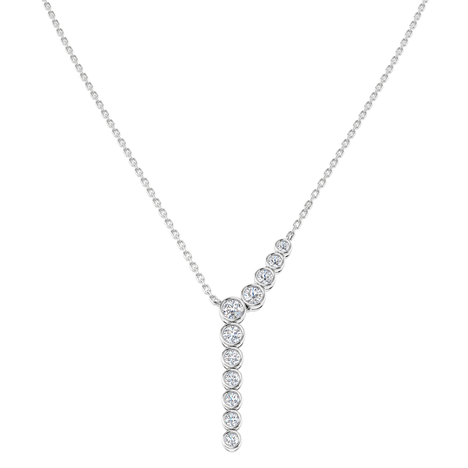 0.73ct Lab-Grown Diamond Spectacle Necklace in 9K White Gold