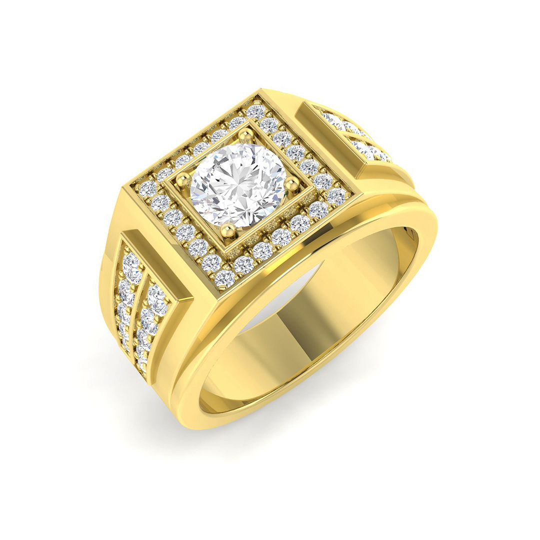 1.73ct Lab-Grown Diamond Signet Ring in 9K Yellow Gold