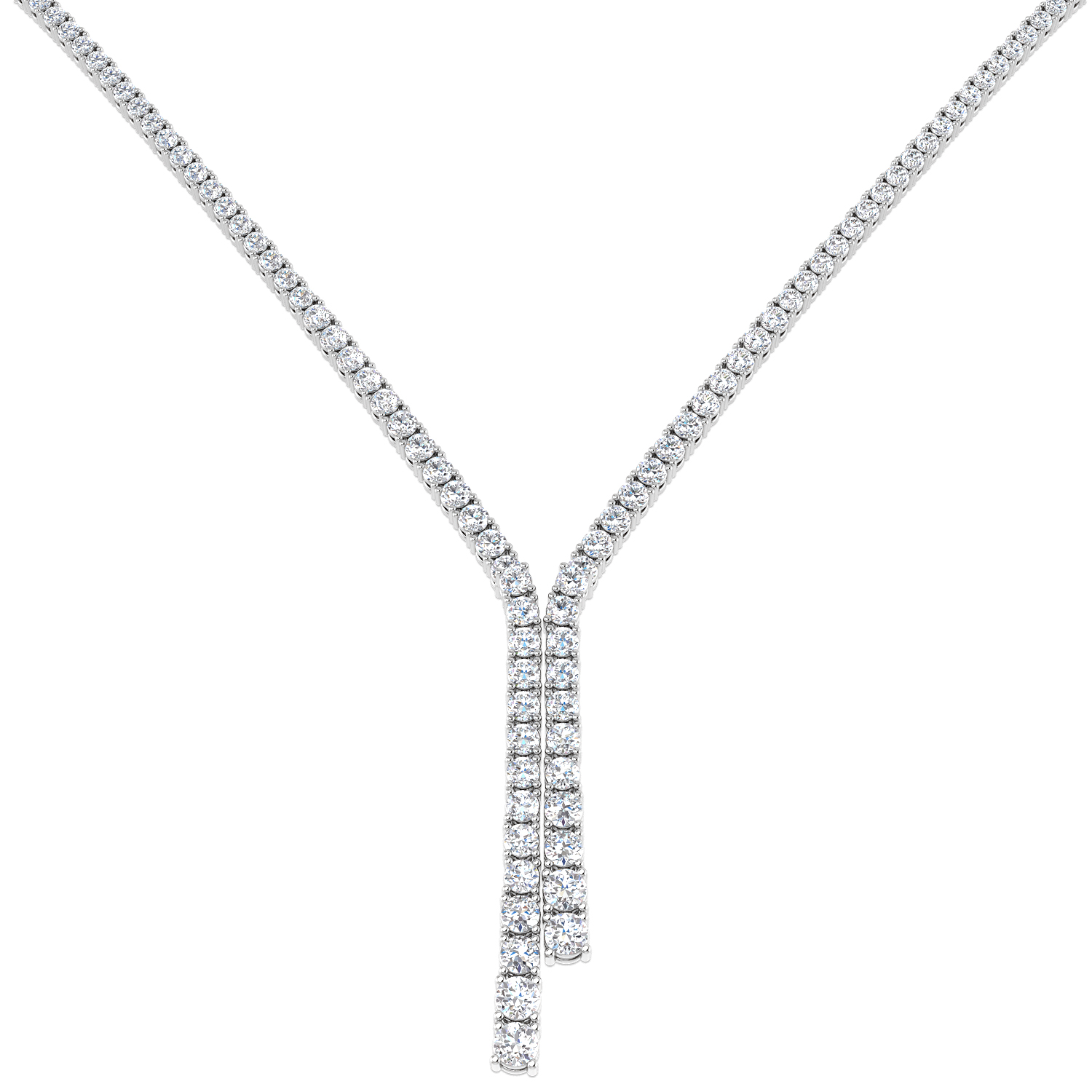 7.64ct Lab-Grown Diamond Tennis Necklace in 9K White Gold