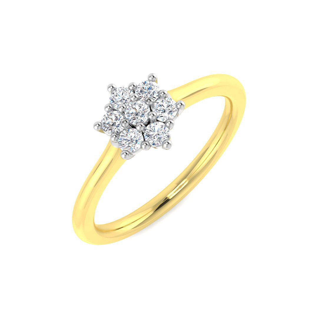 0.26ct Natural Diamond 6-10 Stone Ring in 9K Yellow Gold