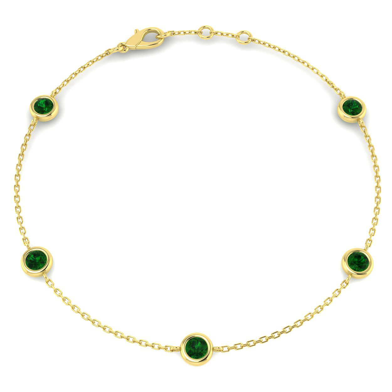 Emerald Bracelet in 9K Yellow Gold