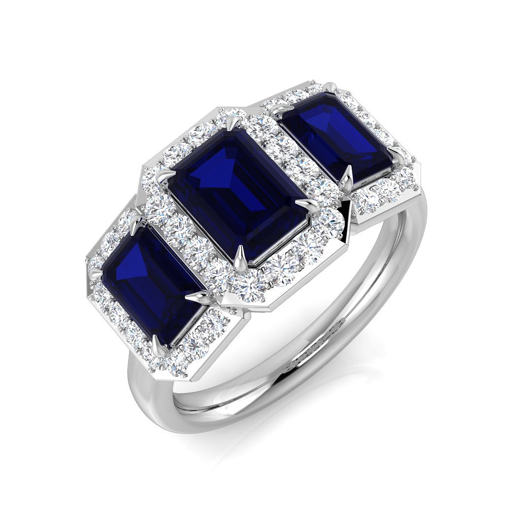 Blue Sapphire Ring in Platinum Platinum