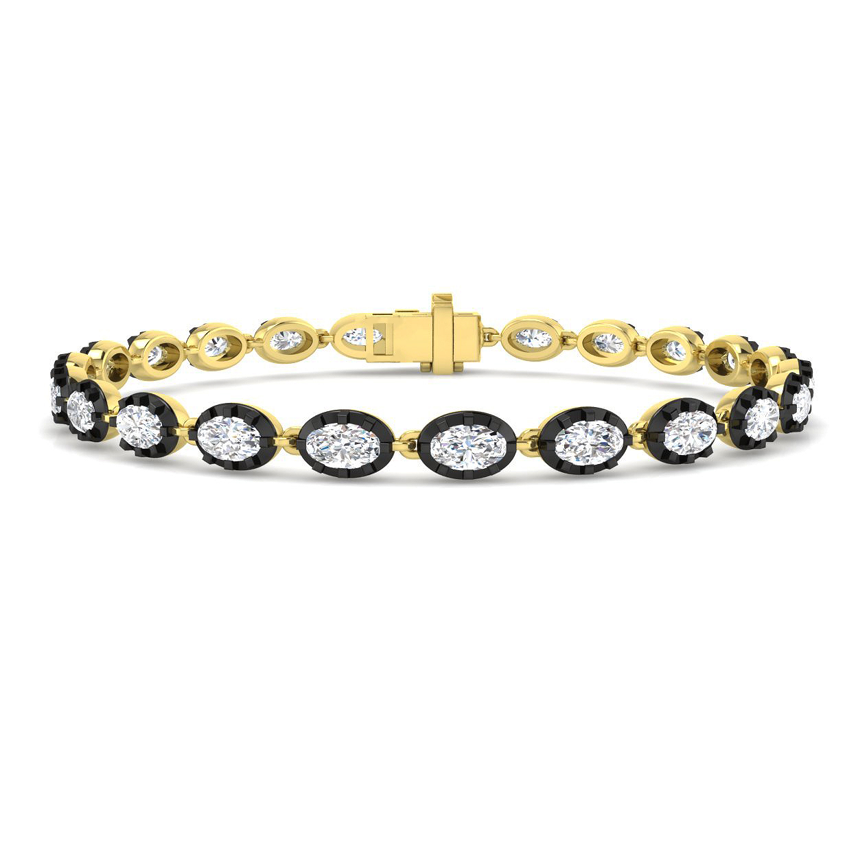 4.03ct Lab-Grown Diamond Tennis Bracelet in 9K Yellow Gold