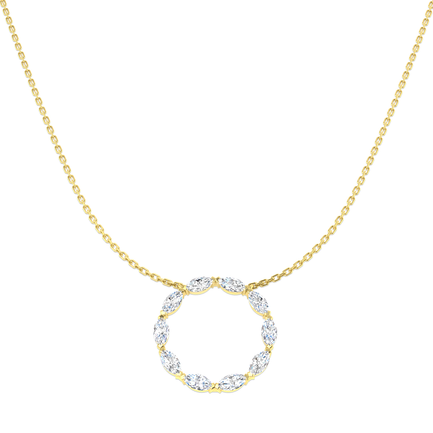 1.19ct Natural Diamond Circle of Life Necklace in 9K Yellow Gold