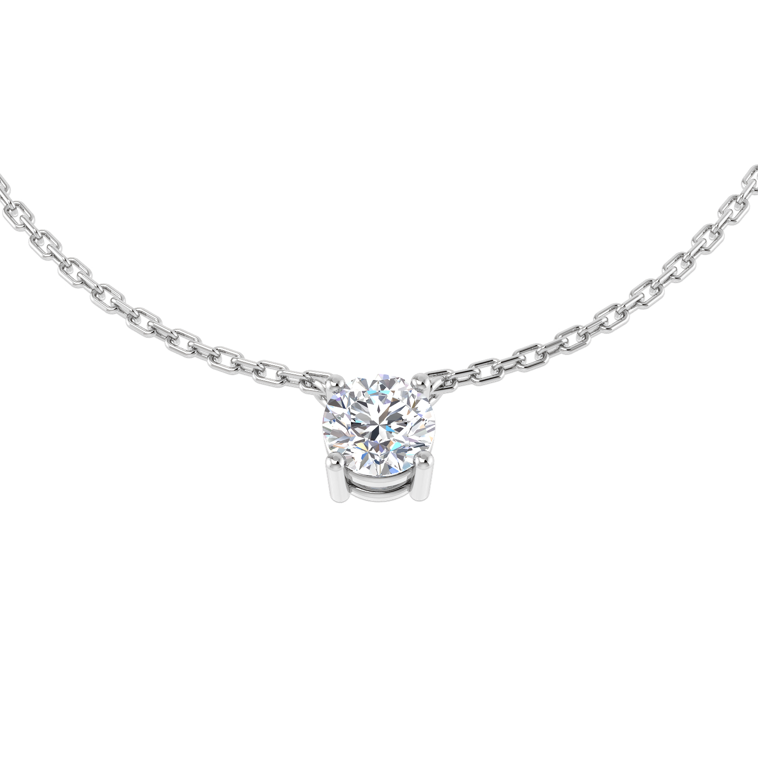 0.40ct Natural Diamond Solitaire Necklace in 18K White Gold