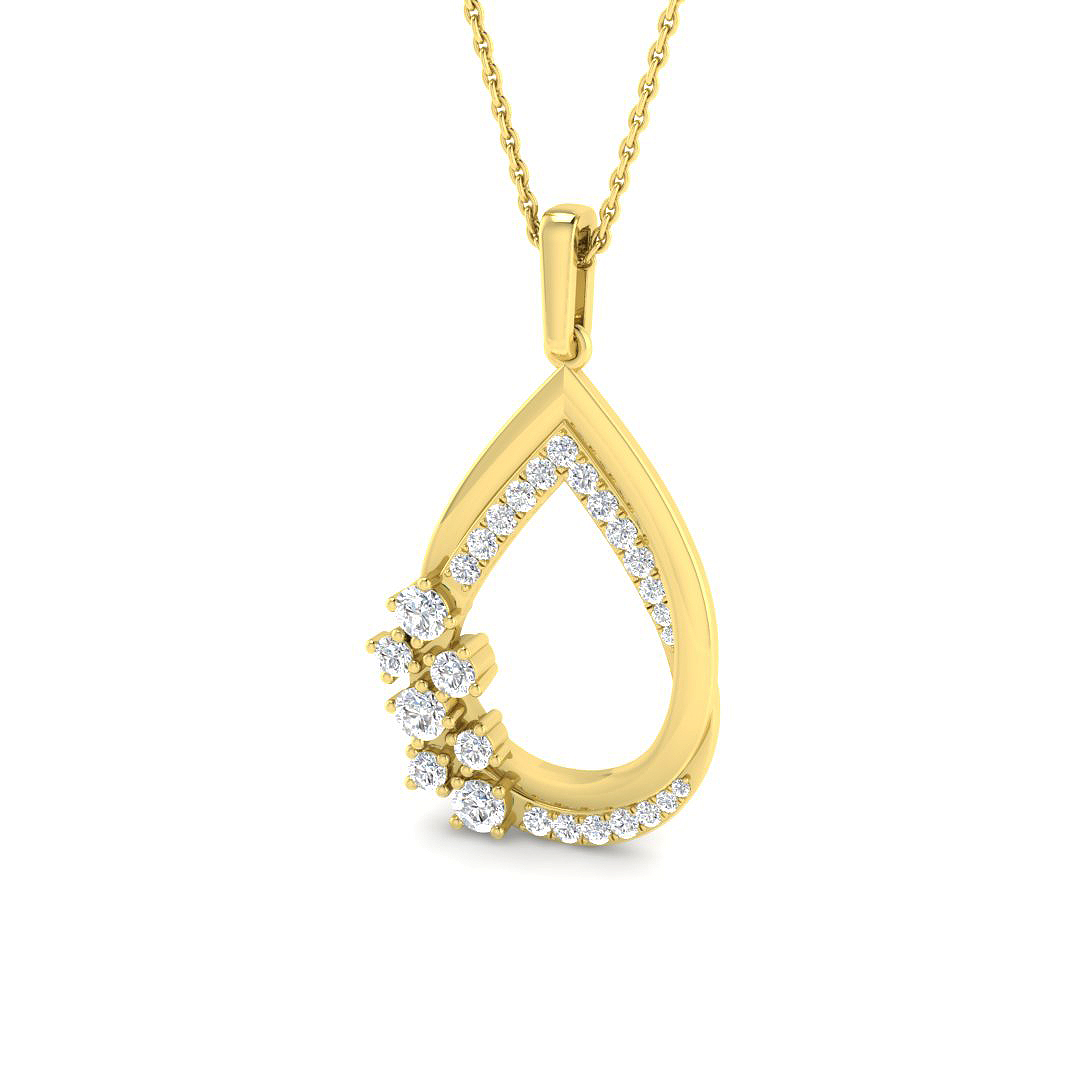 0.58ct Natural Diamond Fancy Pendant in 9K Yellow Gold