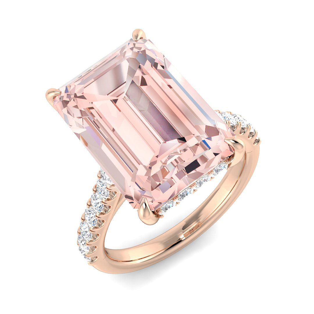 11.69ct Lab-Grown Diamond Engagement Rings Ring in 9K Rose Gold