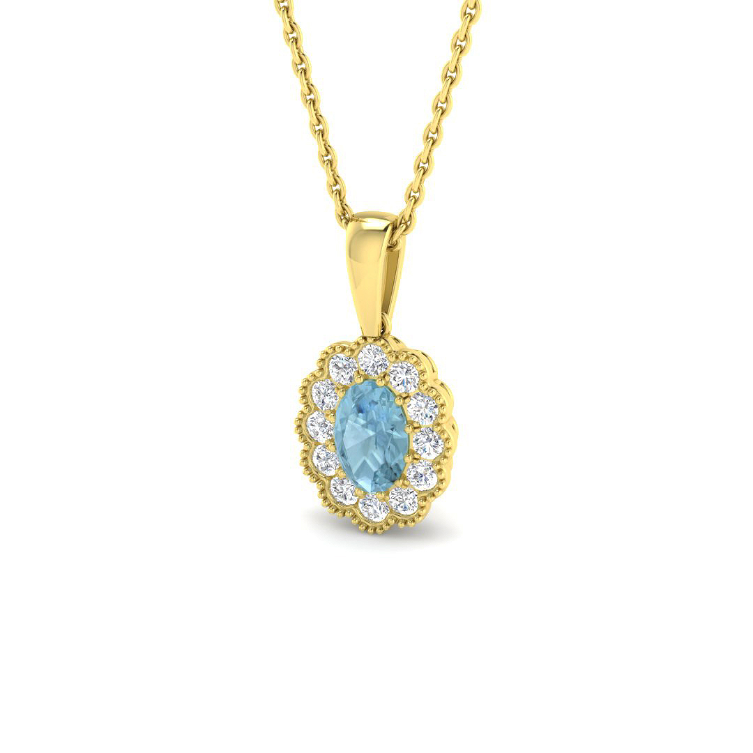Halo Pendant in 9K Yellow Gold
