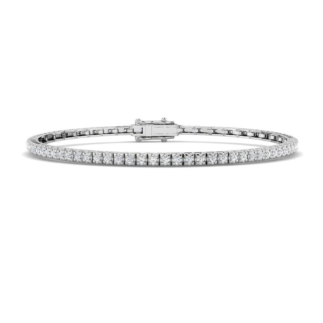 0.48ct Natural Diamond Tennis Bracelet in 9K White Gold