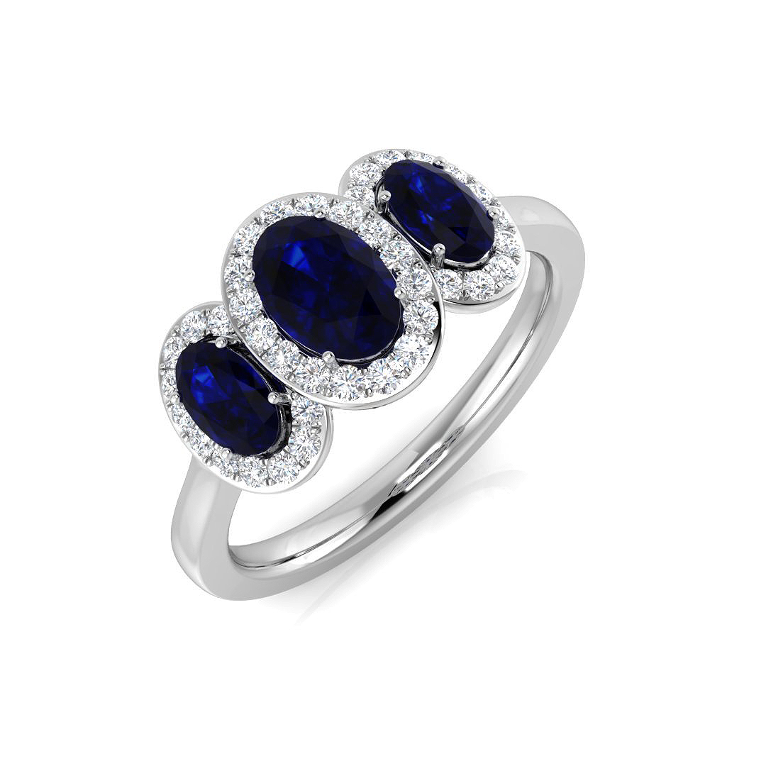 Blue Sapphire Ring in Platinum Platinum