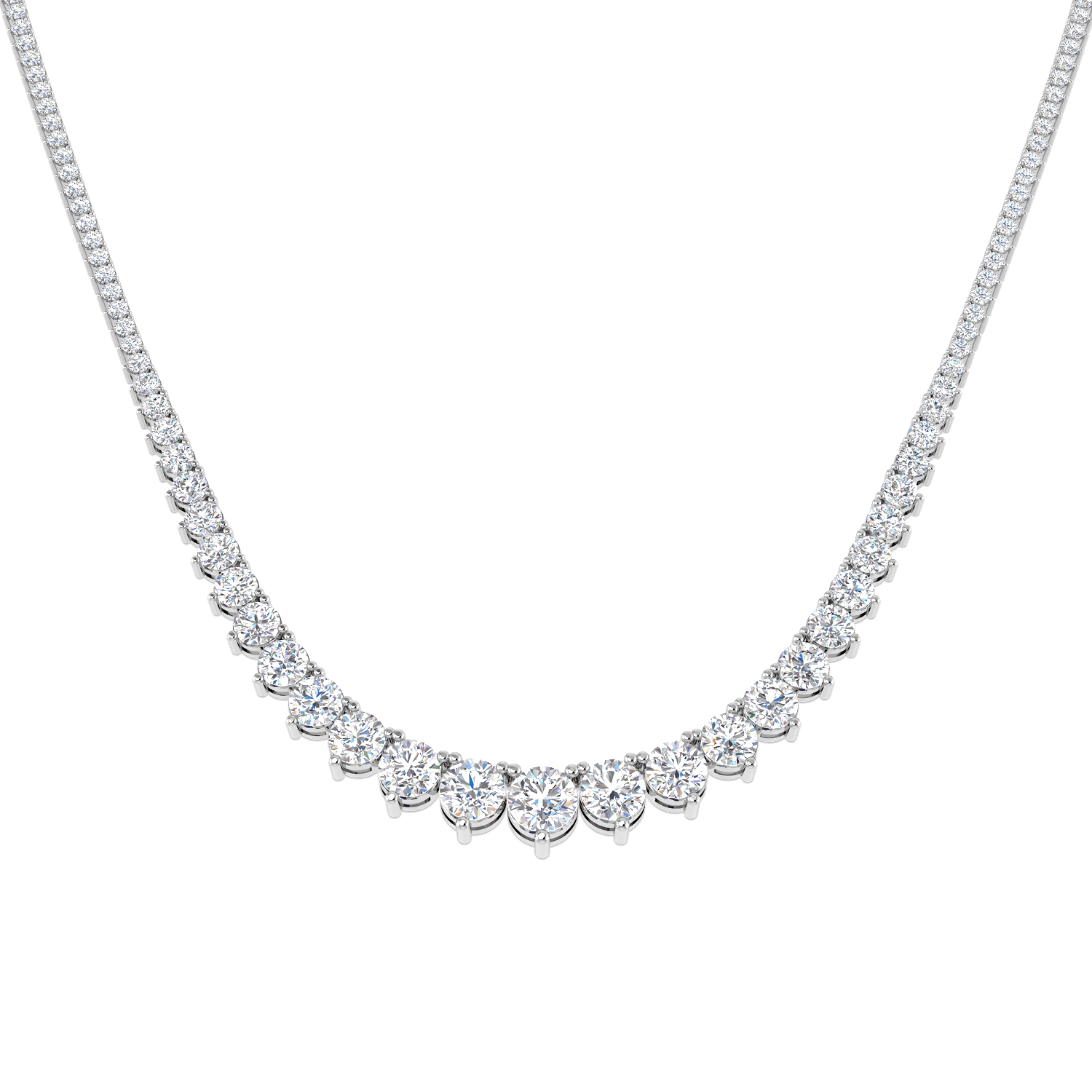 15.89ct Lab-Grown Diamond Tennis Necklace in 9K White Gold