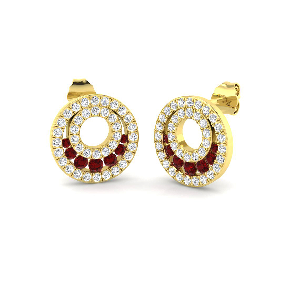 Drop & Trilogy Earrings in 9K Yellow Gold