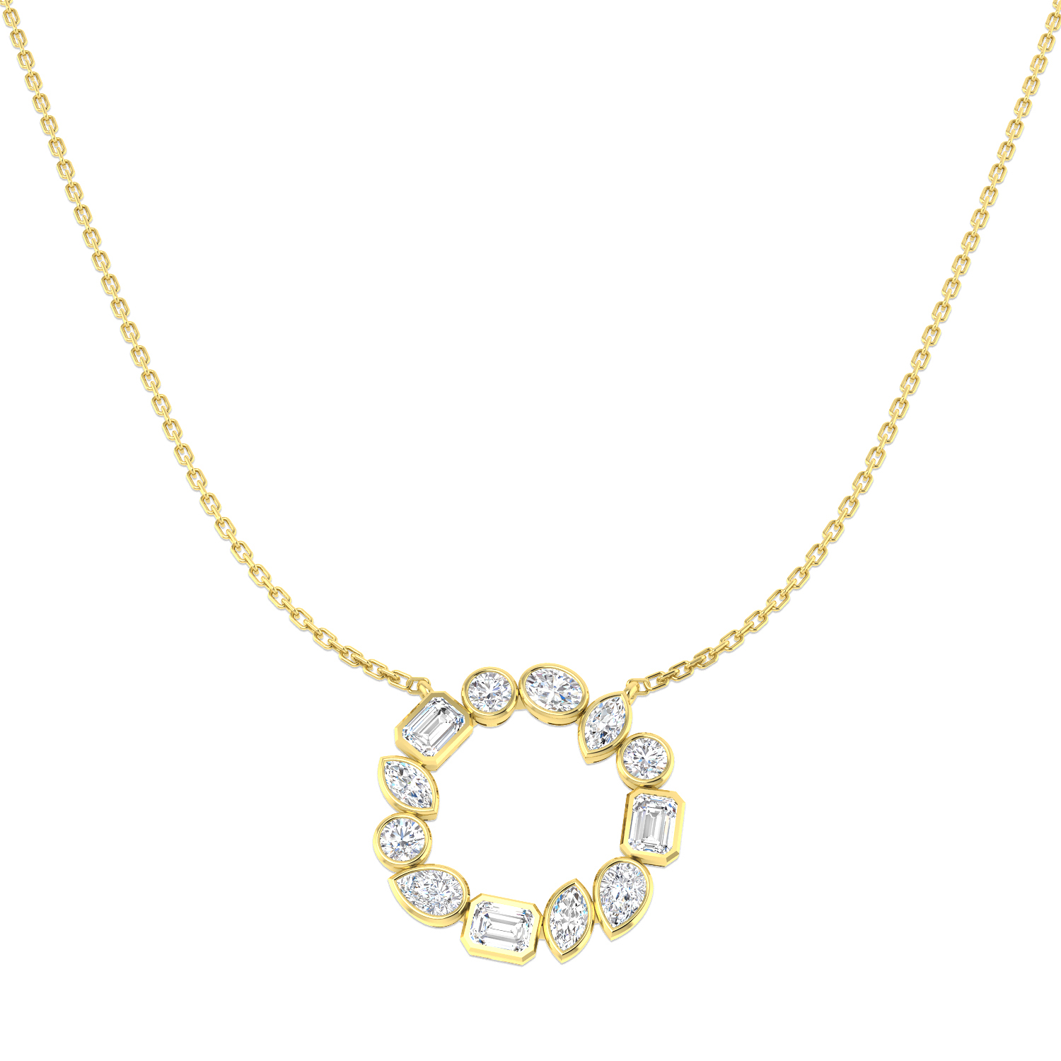 1.59ct Lab-Grown Diamond Circle of Life Necklace in 9K Yellow Gold