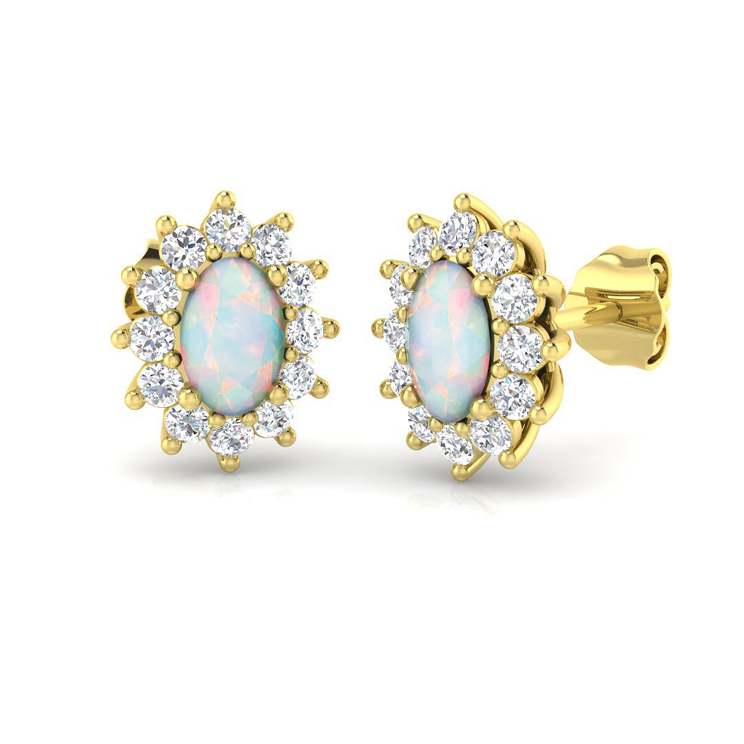 Opal Earrings in 9K Yellow Gold