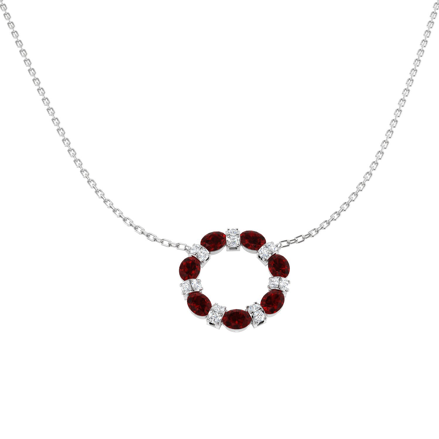 Circle of Life Necklace in 9K White Gold