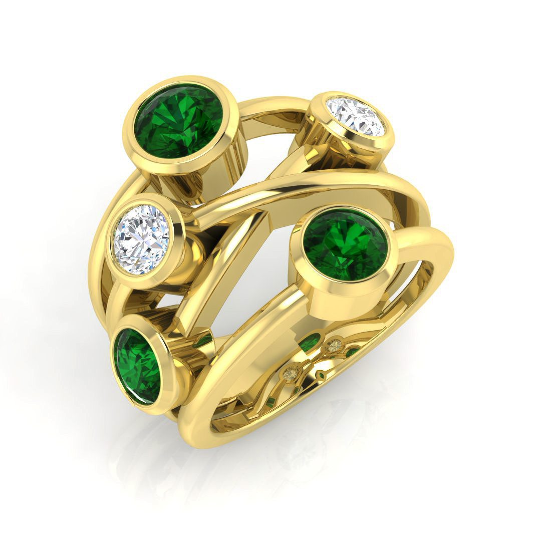 Emerald Ring in 9K Yellow Gold